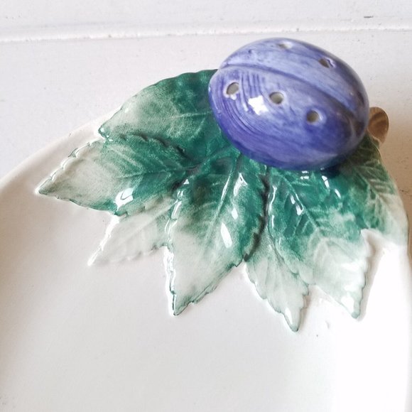 Bassano Ceramic 3D Olive Lemon Snacker Appetizer Serving Dish, Set of 2, Italy - Picture 3 of 14